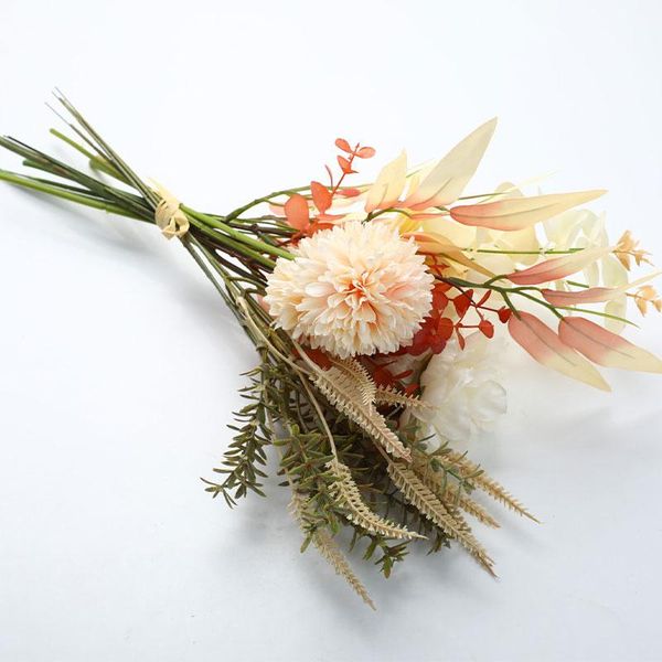 

decorative flowers & wreaths ins artificial dandelion peony hybrid bouquet wedding green plant home decoration plastic fake flower