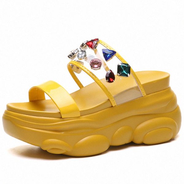 

female chunky shoes pvc ladies thick bottom slippers 2020 summer ladies chunky slippers fashion womens shoes wedges shoes v02x#, Black