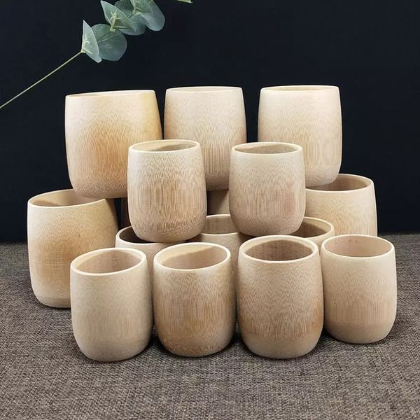 Trinkgeschirr Trinken Bambus Becher Wasser Wein Kaffee Tee Holz Tassen Massivholz Natürliche Holz Teetasse Individuelles Logo Kostenloser DHL HH22-11