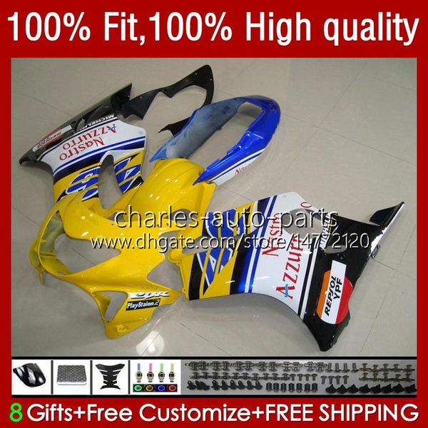 Spritzgusskörper für HONDA CBR 600 F4i FS CC F4 i 600F4i 600CC 04-07 55No.16 CBR600F4i CBR600 F4i 04 05 06 07 CBR600FS Gelb blau 2004 2005 2006 2007 OEM-Verkleidungsset