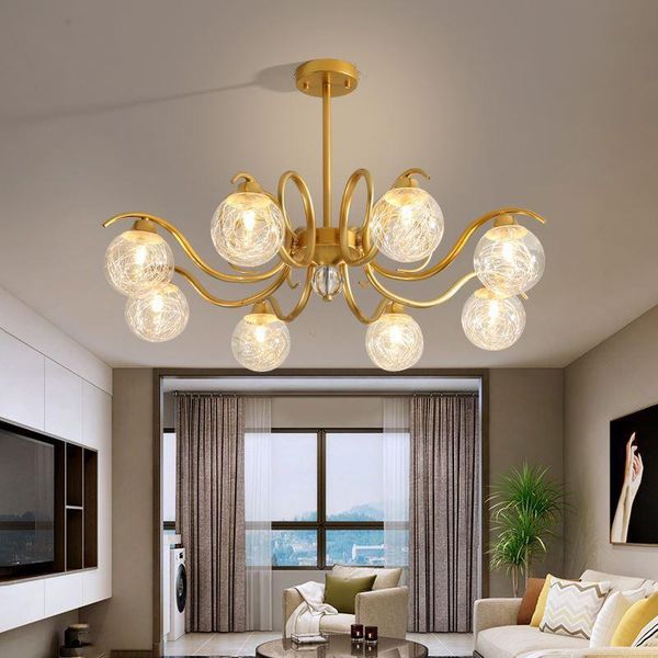 

pendant lamps modern led glass lights for living room decoration chandelier kitchen home decor starry suspension lamp
