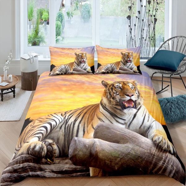 

bedding sets 3d printing animal tiger set  king size luxury comforter duvet cover 2/3pcs quilt covers pillowcases