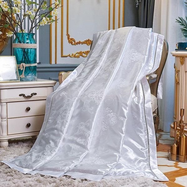 

comforters & sets 35 product tencel silk jacquard quilts summer thin quilt air conditioner comforter blanket 1pc