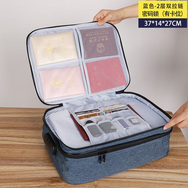 

oxford multi-layer document bag storage passport travel file box cloth eewbi