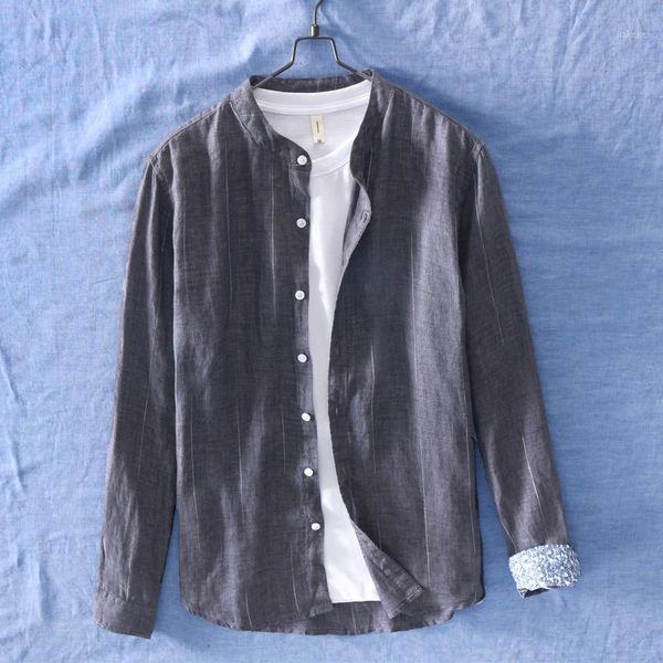 

man summer linen long sleeve shirt chinese style vintage fashion male shirts for man autumn spring summer1, White;black