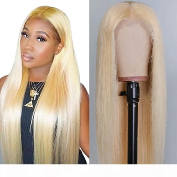 

blonde wigs straight human hair lace wigs for black women pre plucked hairline with baby hair 613 lace front wig ing, Black;brown