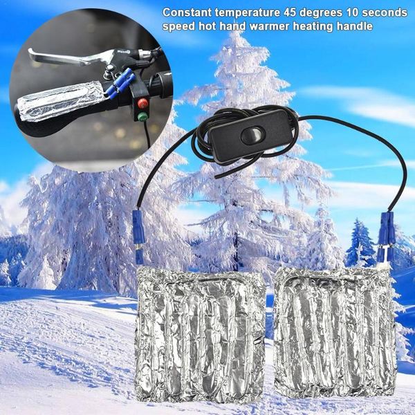 

handlebars 15w 12v motorcycle handle constant temperature 45 degree heating glove warm insulation non-slip handlebar warmer grips cover set