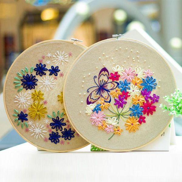 

other arts and crafts 30cm hand-embroidered 3d fabric diy accessories floral material package beginner european bamboo embroidery kits