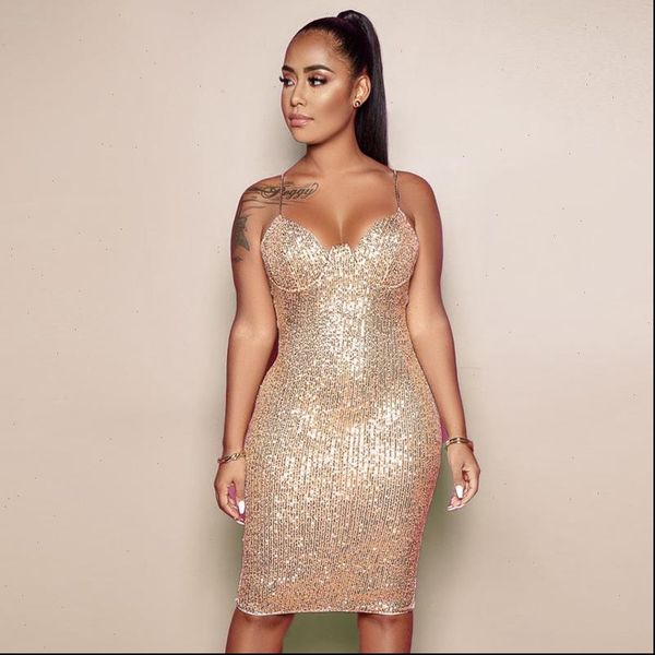 

padded v neck stretchy silver sequin dress gold tight package hips backless full lining evening club party dress, Black;gray