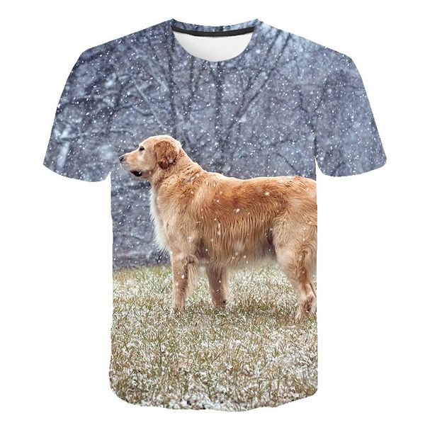 

summer 2020 3d animal dog t-shirt boys and girls fashion t-shirt childrens personalized printed childrens clothing, Blue