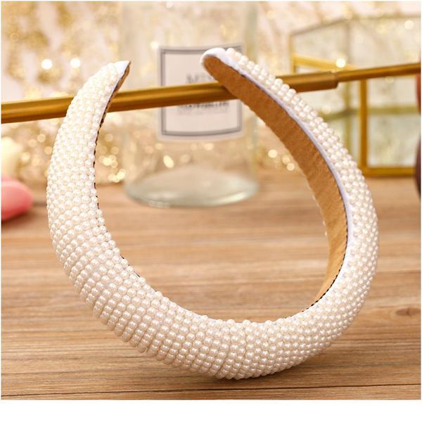 

trendy headband pearl rhinestone headwear wedding hair accessories prom tiara hair band jewelry ms handmade dress acc qylytm