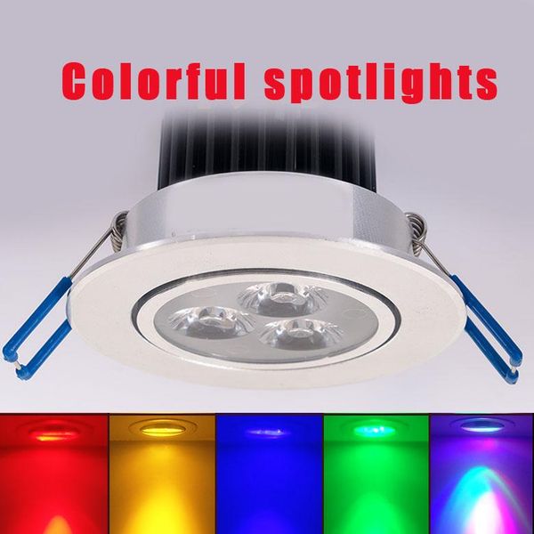 

ceiling lamp colorful led spotlights 3w automatic dimming hole lamp silver color for bar ktv stage automatic cycle dimming light