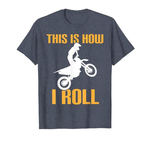 

this is how i roll motorcycle shirt dirt biker tee, White;black
