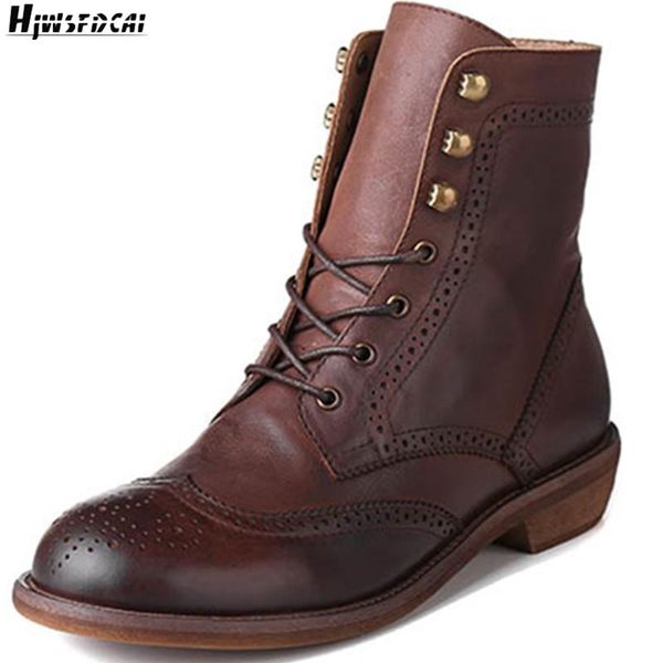 

boots hjwsfdcai women lace-up british wind retro knight hollow out metal decor ladies breathable shoes punk style mujer footwear, Black