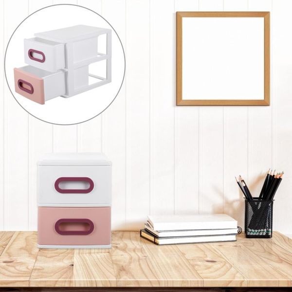 

storage drawers plastic 2-drawer jewelry box durable deskcosmetics