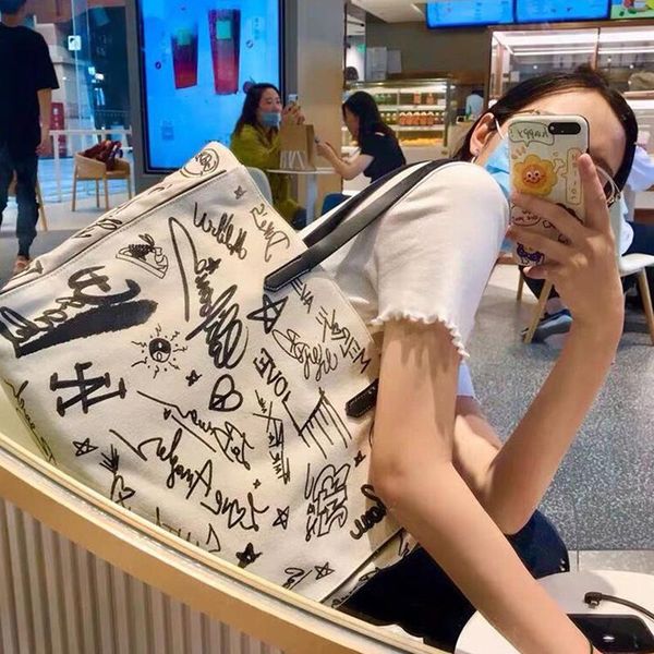 

cross body 2021 simple japan style canvas bag large capacity crossbody bags letter printed women leisure handbags shopping