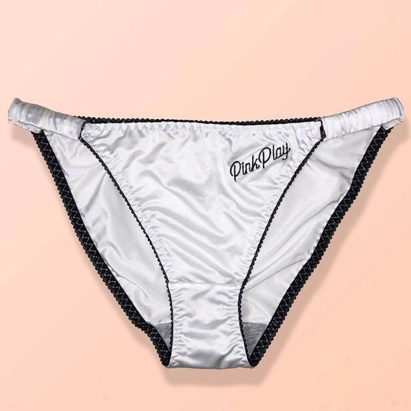 

women's panties women silk satin ladies lingerie underwear knickers briefs, Black;pink