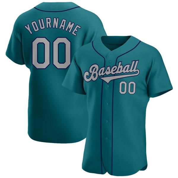

custom aqua gray-navy-2 authentic baseball jersey, Blue;black