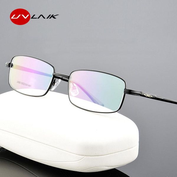 

fashion sunglasses frames uvlaik titanium alloy glasses frame men business casual square eyeglasses male customize prescription lenses spect, Black
