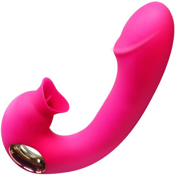 Massaggio Doppia testa Leccare il sesso Lingua Vibratore vibrante Giocattoli per le donne Capezzolo femminile Succhiare Stimolatore clitorideo 7 Frequenza USB
