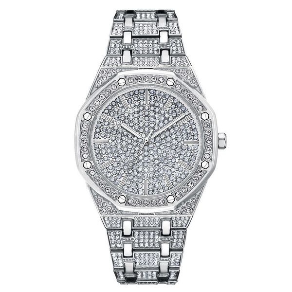 

diamond dial watch for men, Slivery;brown