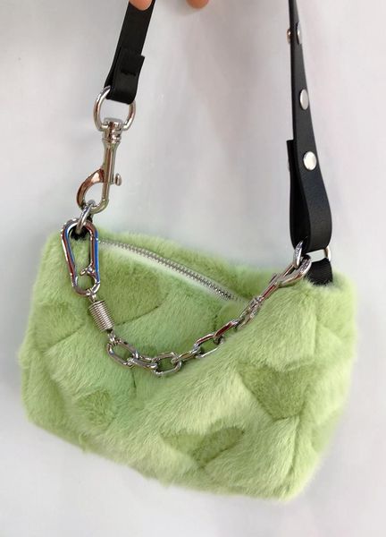 

shoulder bags autumn and winter 2021 y2k millennium spice girl armpit hair bag chain love lamb plush handbag