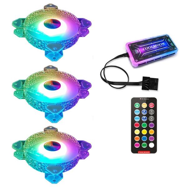 

fans & coolings 12cm 6pin cooling fan pc computer case rgb with controller kit