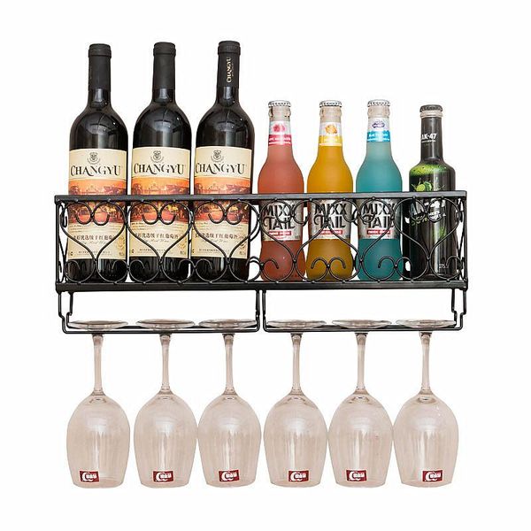 

tablewine racks wall mount rack household iron holder goblet glasses bar christmas decoration storage wijnrek