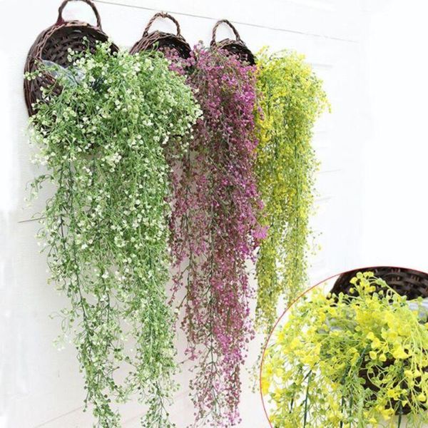 

violet artificial ivy leaf garland vine fake foliage flower wall hanging basket flower wedding party home decor