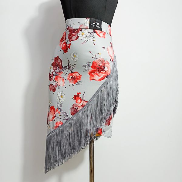 

new latin dance tassel skirt women performance costume gray fringe flower gatsby dress salsa samba tango dancing clothes vdb2026, Black;red