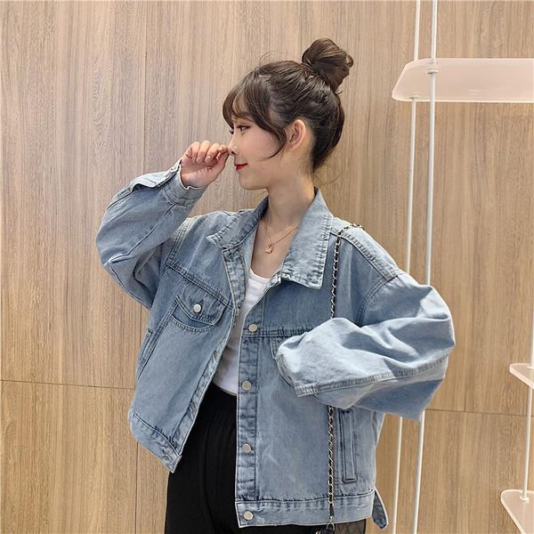 

women's jackets women short denim simple loose retro leisure daily womens clothing all-match chic females harajuku korean style, Black;brown
