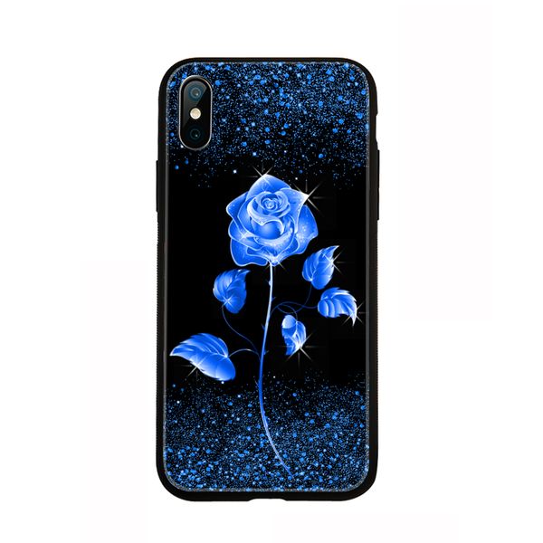 Cases Shimmering Flash powder Blue Rose Flower women Phone case cover for Huawei P10 P20 P30 P40 P50 Pro Mate 20 30 40 Nova 3 4 5 6 7 8 soft