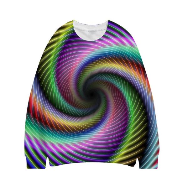 

men's hoodies & sweatshirts drop clothing long sleeve sweater man sweatshirt 3d printing fashion color vertigo pattern streetwear, Black
