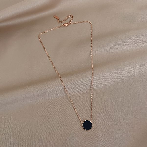 

xianlan493 titanium steel where a few token pendant necklace female ins cold wind clavicle necklace niche contracted temperament w, Silver