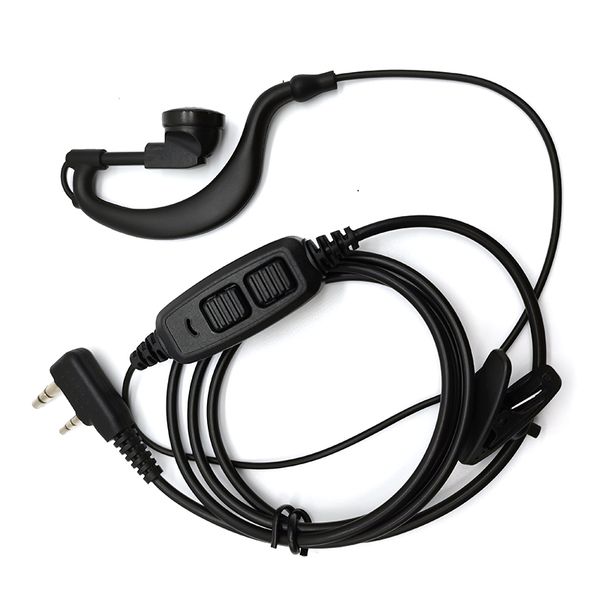 Walkie-Talkie-Kopfhörer, G-förmiges Ohrhörer-Headset mit PTT-Mikrofon für Baofeng BF-UV3R, BF-T1, BF-T6, Zwei-Wege-Radio