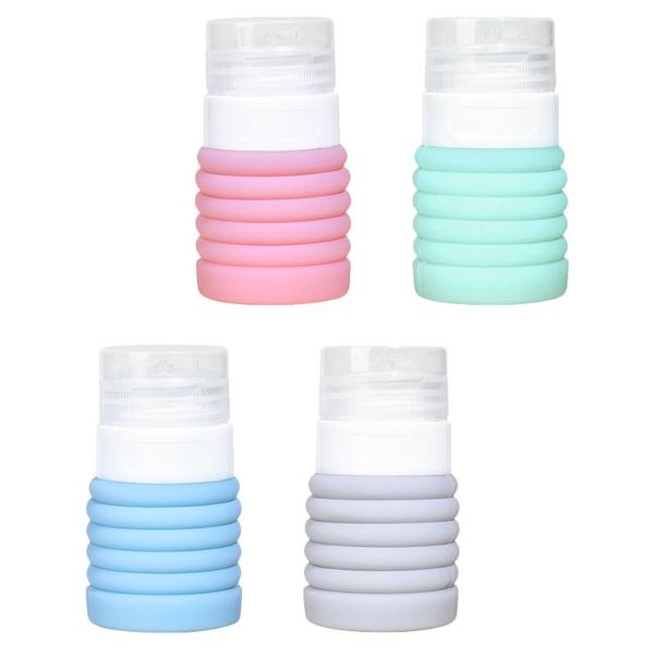 

hooks & rails 4pcs 96ml silicone travel dispenser bottles lotion containers #h15