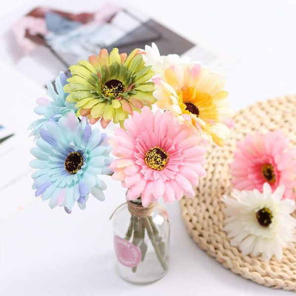 

decorative flowers & wreaths home decoration bouquets sunflower colorful daisy artificial gerbera silk