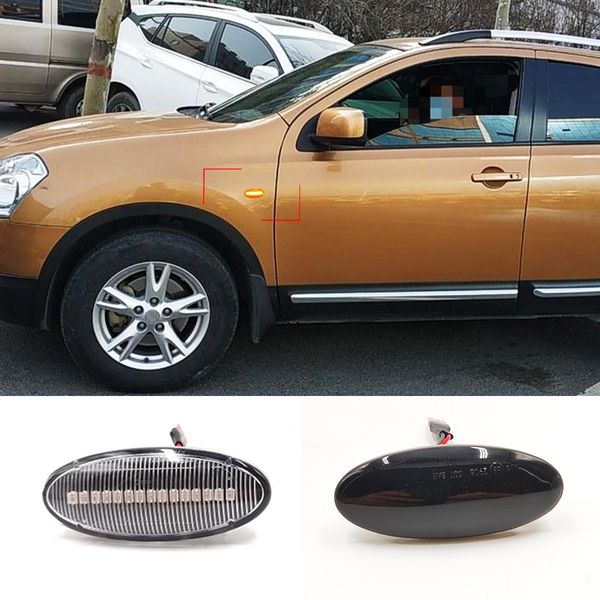

2pcs side marker lights dynamic led turn signal light for nissan qashqai j10 x-trail t31 cube juke leaf micra micra k13 note e11