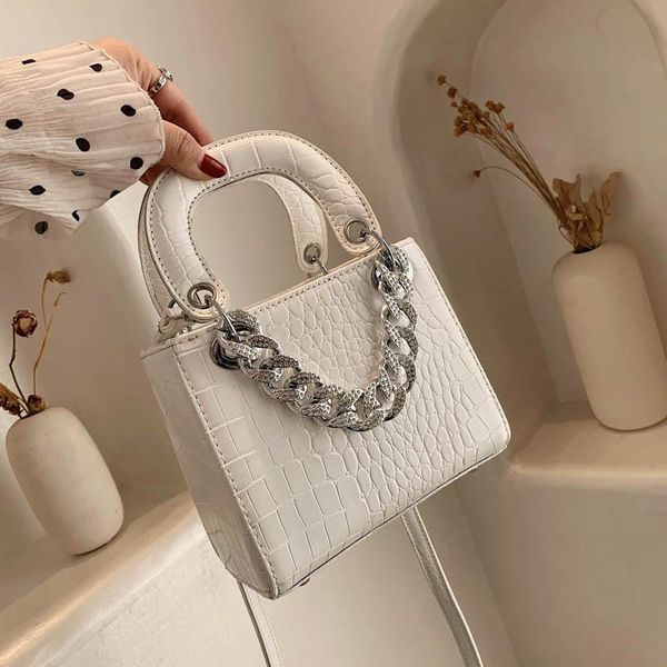 

cross body brand fashion one shoulder women's bag 2021 texture western messenger net red portable small square