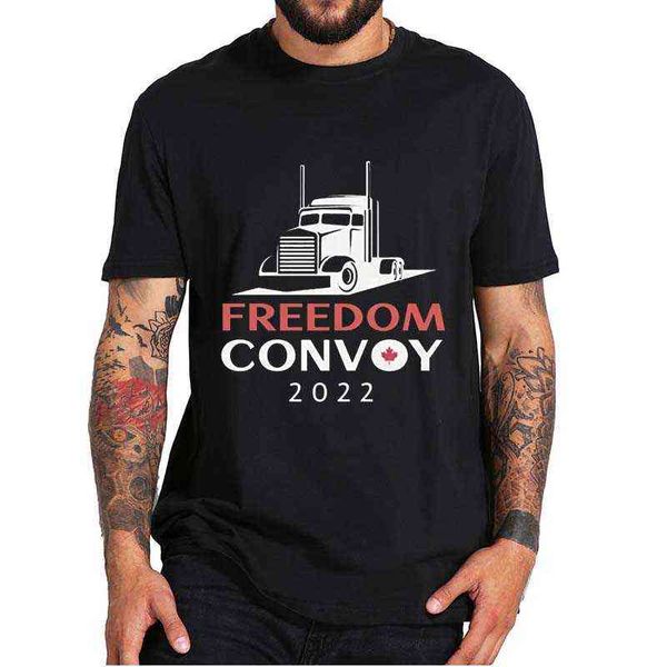 Freedom Convoy 2022 Sarcasm T-Shirt Canadian Anti-Vaccination Motivation Essential T-shirt oversize per uomo Donna Y220214