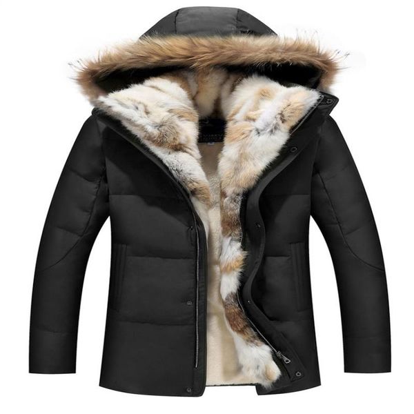 

real men classic men down jackets designer jackets fur warm fashion winter duck parka thick coats bbfqp, Black