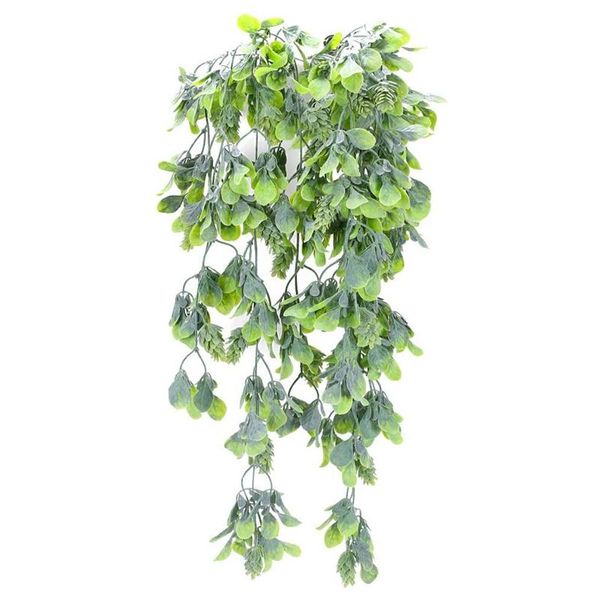 

decorative flowers & wreaths 2pcs artificial hanging vine plants fake greenery ivy plastic trailing weeping pine cone for christmas decor