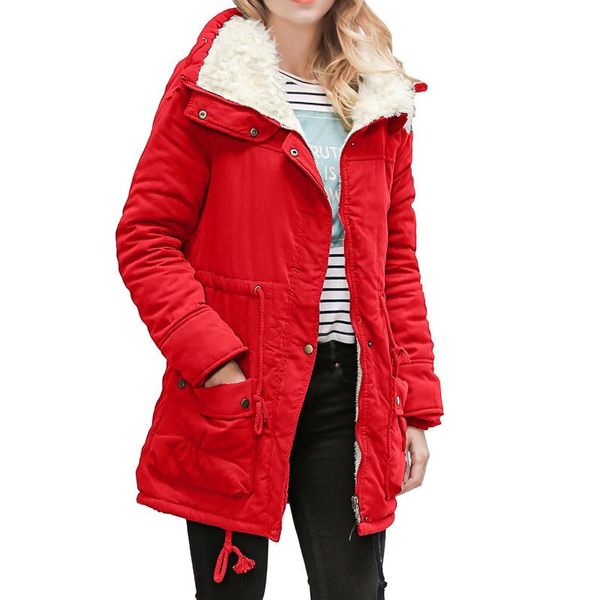 

women's hoodies & sweatshirts women casual pullovers warm long coat collar hooded jackets slim winter outwear coats loose harajuku, Black