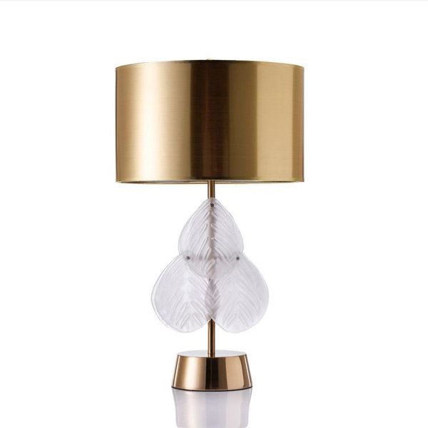 

modern bedroom bedside table lamp leaf glass luxury table lamp living room golden night lamparas de mesa indoor lighting eb5td