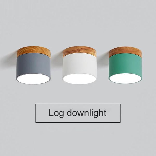 

ceiling lights downlight household surface mounted led modern simple porch corridor macaron solid wood lamp 7w