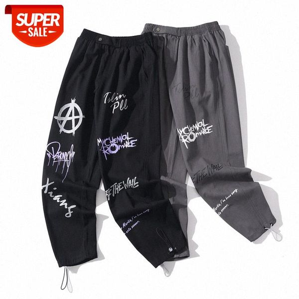 

wish fashion foreign trade tide printing functional overalls street hip-hop men's four #lh5l, Black