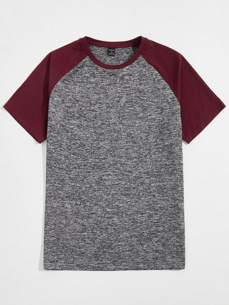 

men colorblock raglan sleeve tee v44v#, White;black