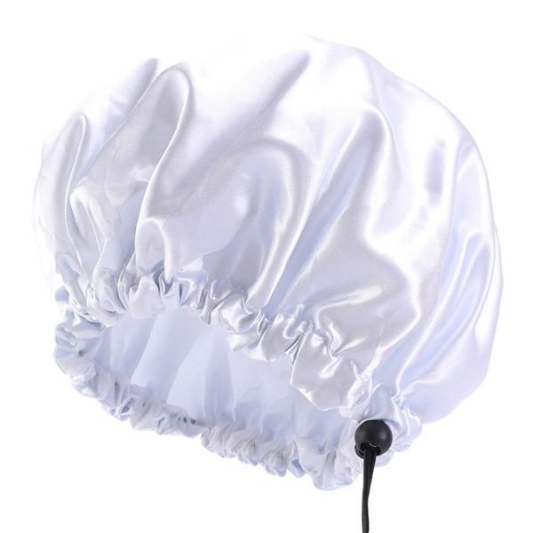 

caps & hats 39xf kids satin bonnet double layered sleep adjustable elastic sleeping waterproof bath hat shower hair cover, Yellow