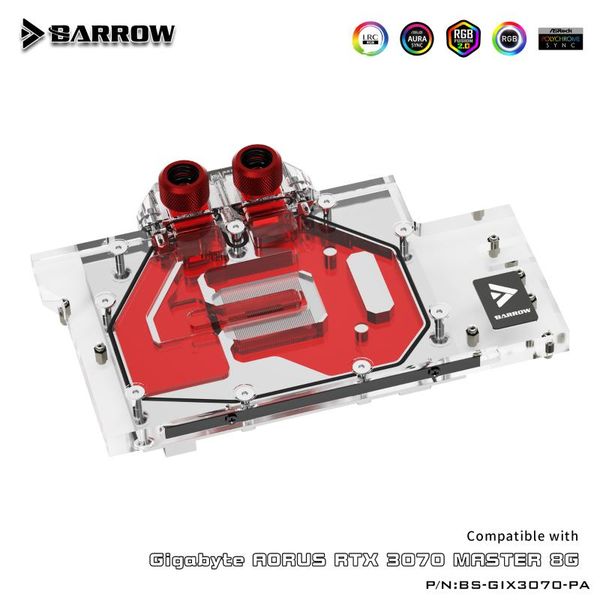

coolings barrow 3070 gpu water block for gigabyte aorus rtx master, full cover bs-gix3070-pa