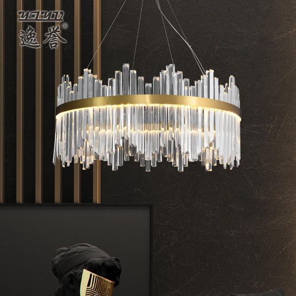 

all copper postmodern light luxury chandelier nordic minimalist household living room bedroom dining room lamp
